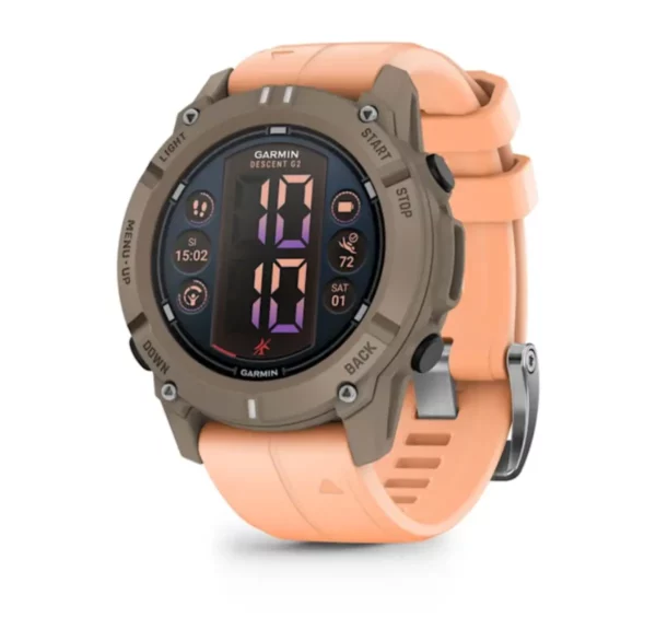 Garmin-Descent-G2-rose Variante de couleur d’une montre de plongée connectée avec bracelet interchangeable