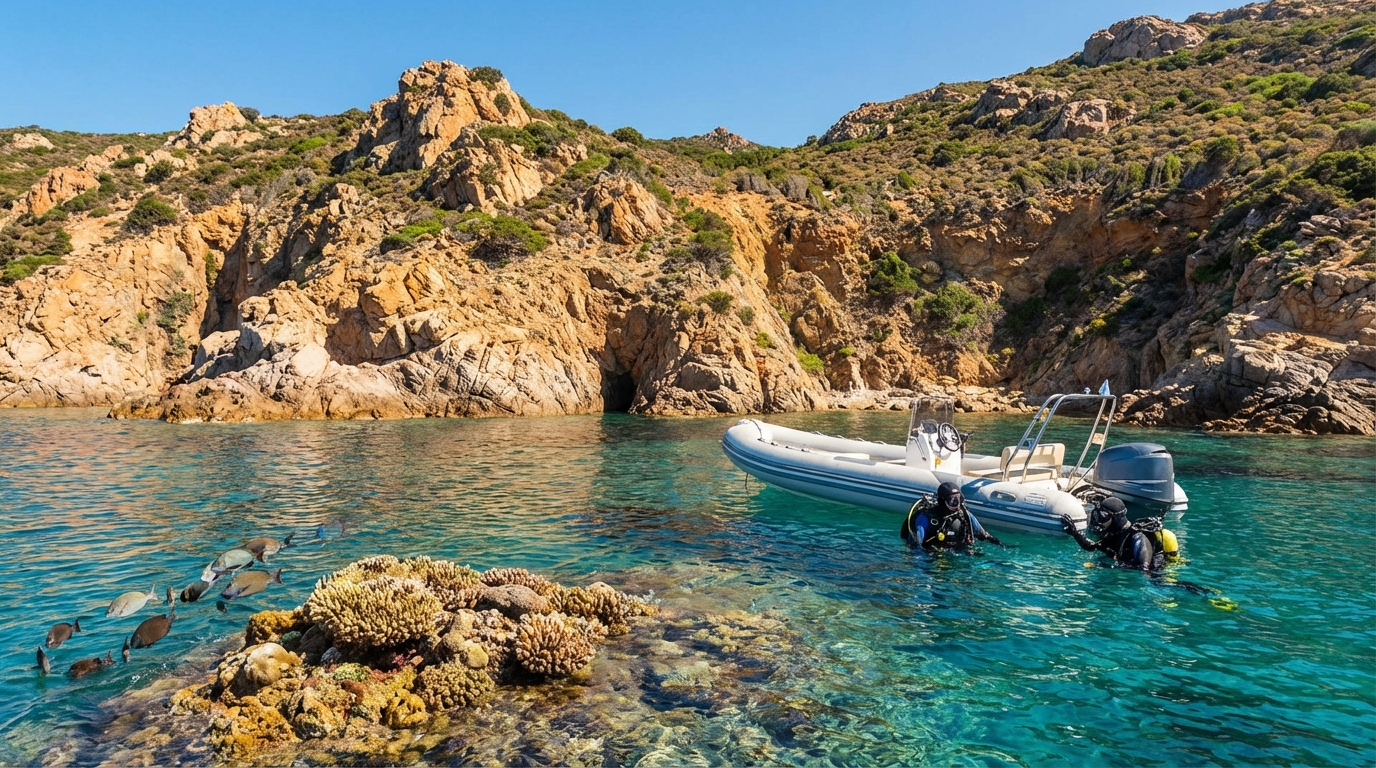 plongée sous-marine corse spots - Image de couverture