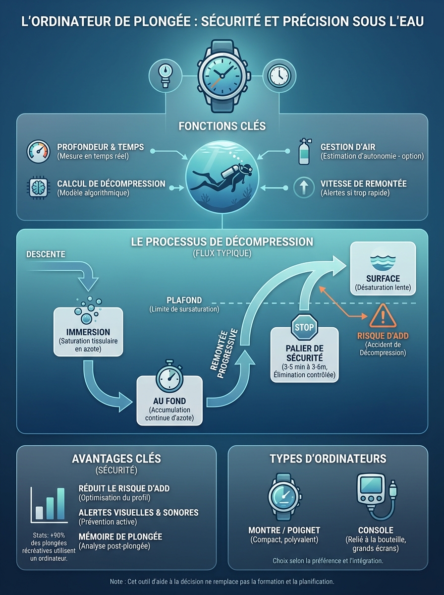 Infographie ordinateur de plongée